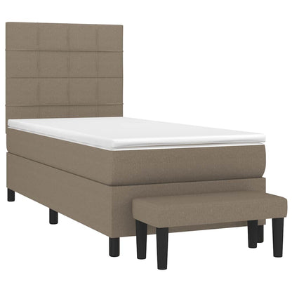 Boxspringbett mit Matratze Taupe 90x190 cm Stoff