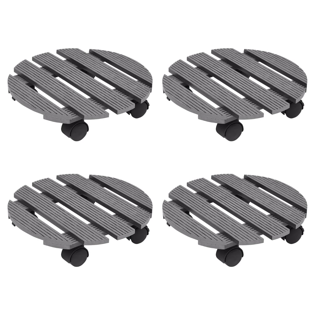 Pflanzenroller 4 Stk. Grau Ø30x7,5 cm WPC