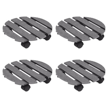Pflanzenroller 4 Stk. Grau Ø30x7,5 cm WPC
