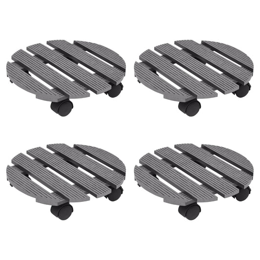 Pflanzenroller 4 Stk. Grau Ø30x7,5 cm WPC