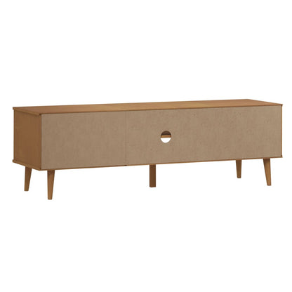 TV-Schrank MOLDE Braun 158x40x49 cm Massivholz Kiefer