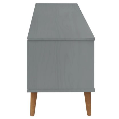 TV-Schrank MOLDE Grau 158x40x49 cm Massivholz Kiefer