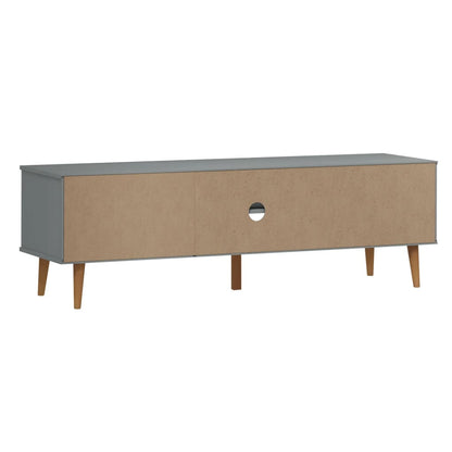 TV-Schrank MOLDE Grau 158x40x49 cm Massivholz Kiefer