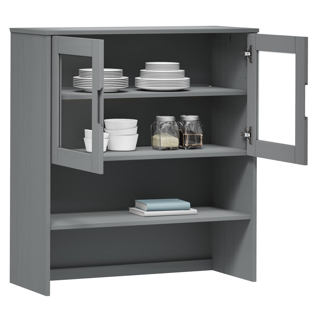 Highboard top MOLDE Grå 90x35x100 cm massiv fyrretræ
