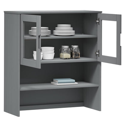 Highboard top MOLDE Grå 90x35x100 cm massiv fyrretræ
