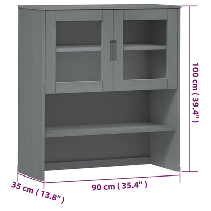 Highboard top MOLDE Grå 90x35x100 cm massiv fyrretræ