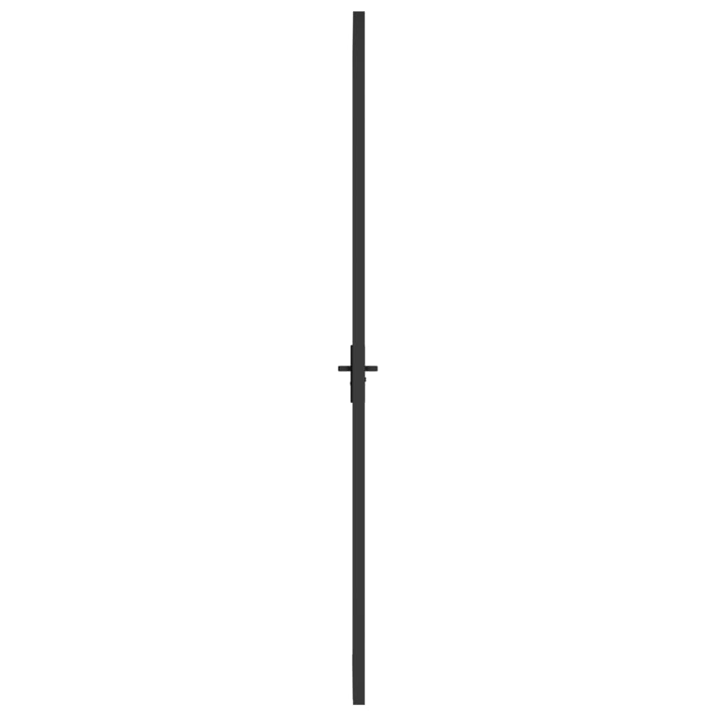 Innentür 93x201,5 cm Schwarz ESG-Glas und Aluminium