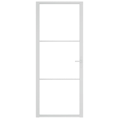 Innentür 83x201,5 cm Weiß ESG-Glas und Aluminium