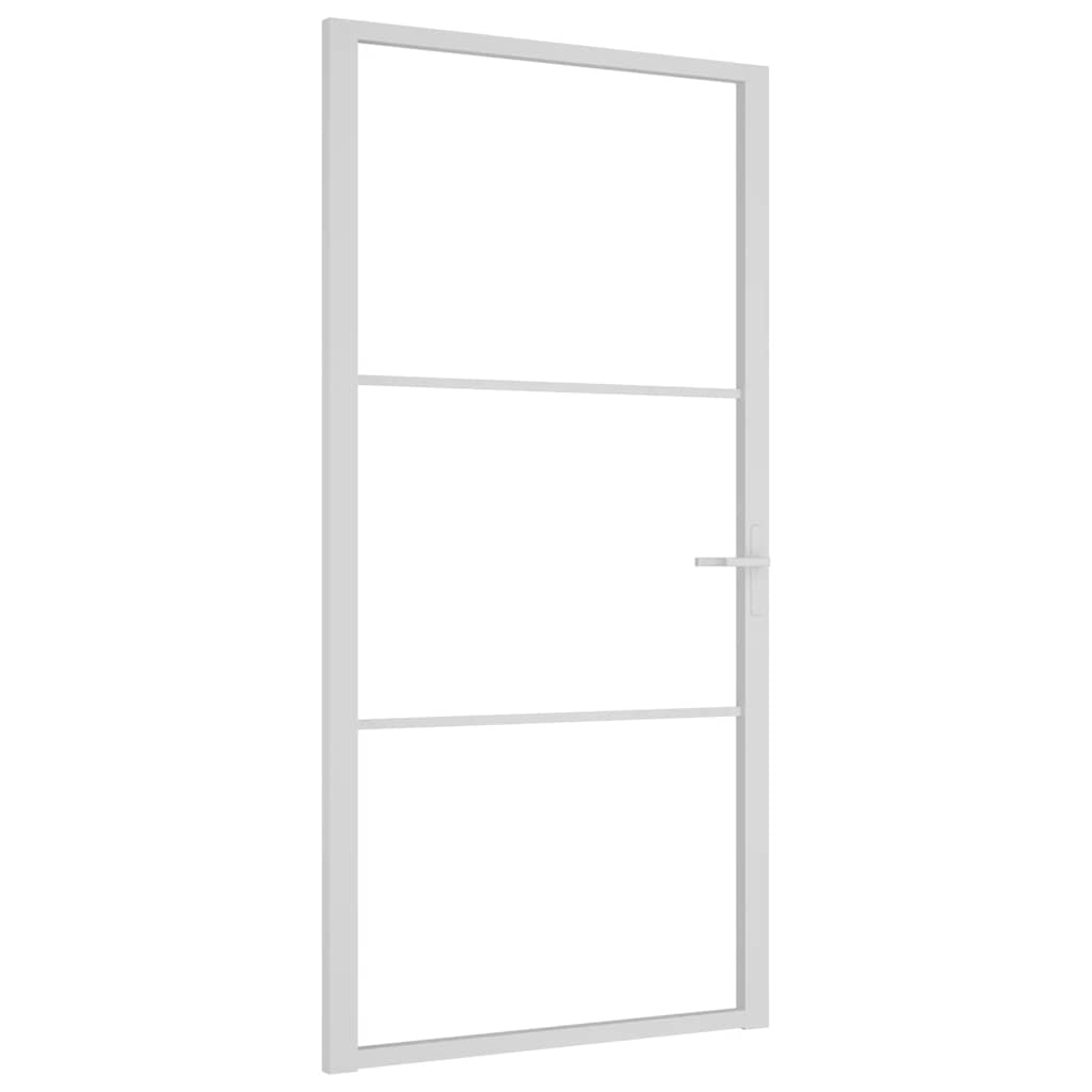 Innentür 102,5x201,5 cm Weiß ESG-Glas und Aluminium