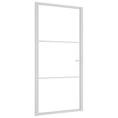 Innentür 102,5x201,5 cm Weiß ESG-Glas und Aluminium
