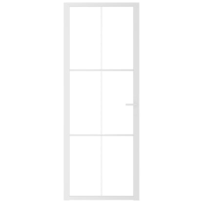 Innentür 76x201,5 cm Weiß ESG-Glas und Aluminium