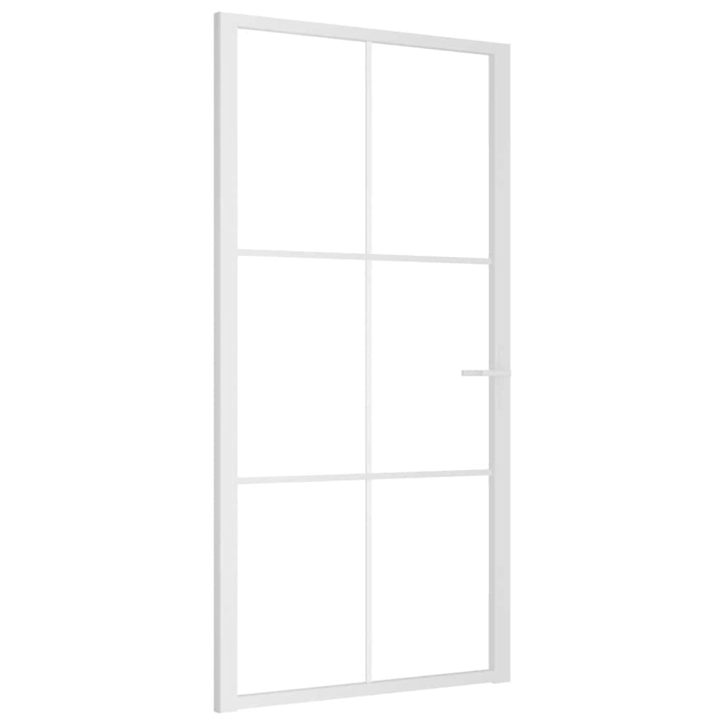 Innentür 102,5x201,5 cm Weiß ESG-Glas und Aluminium