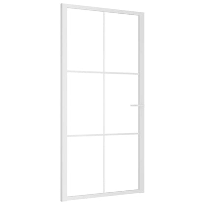 Innentür 102,5x201,5 cm Weiß ESG-Glas und Aluminium