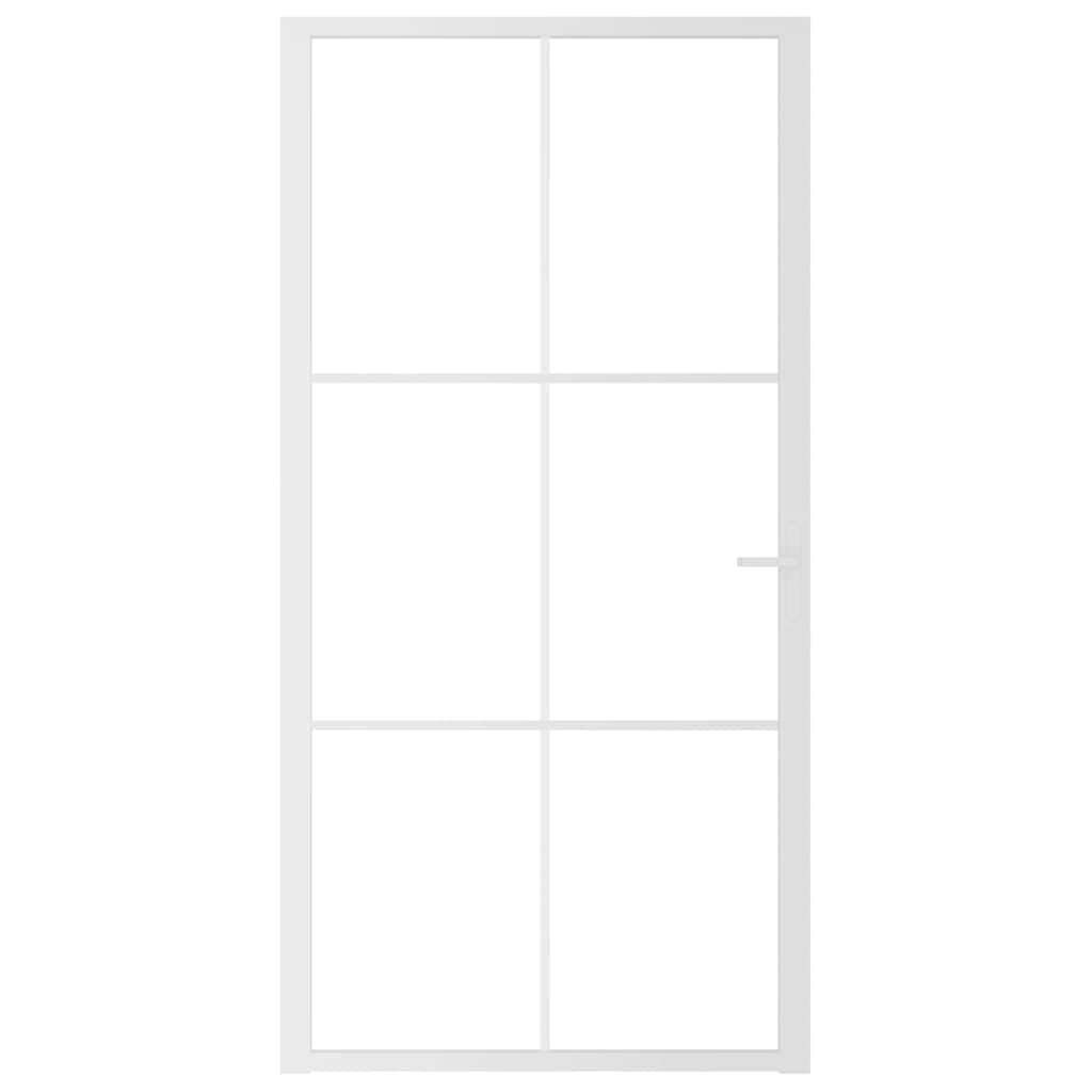 Innentür 102,5x201,5 cm Weiß ESG-Glas und Aluminium
