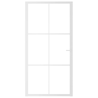 Innentür 102,5x201,5 cm Weiß ESG-Glas und Aluminium