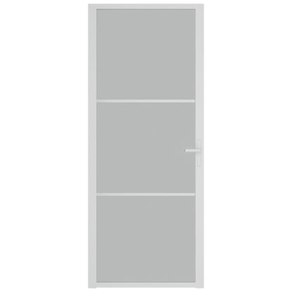 Innentür 83x201,5 cm Weiß Mattglas und Aluminium