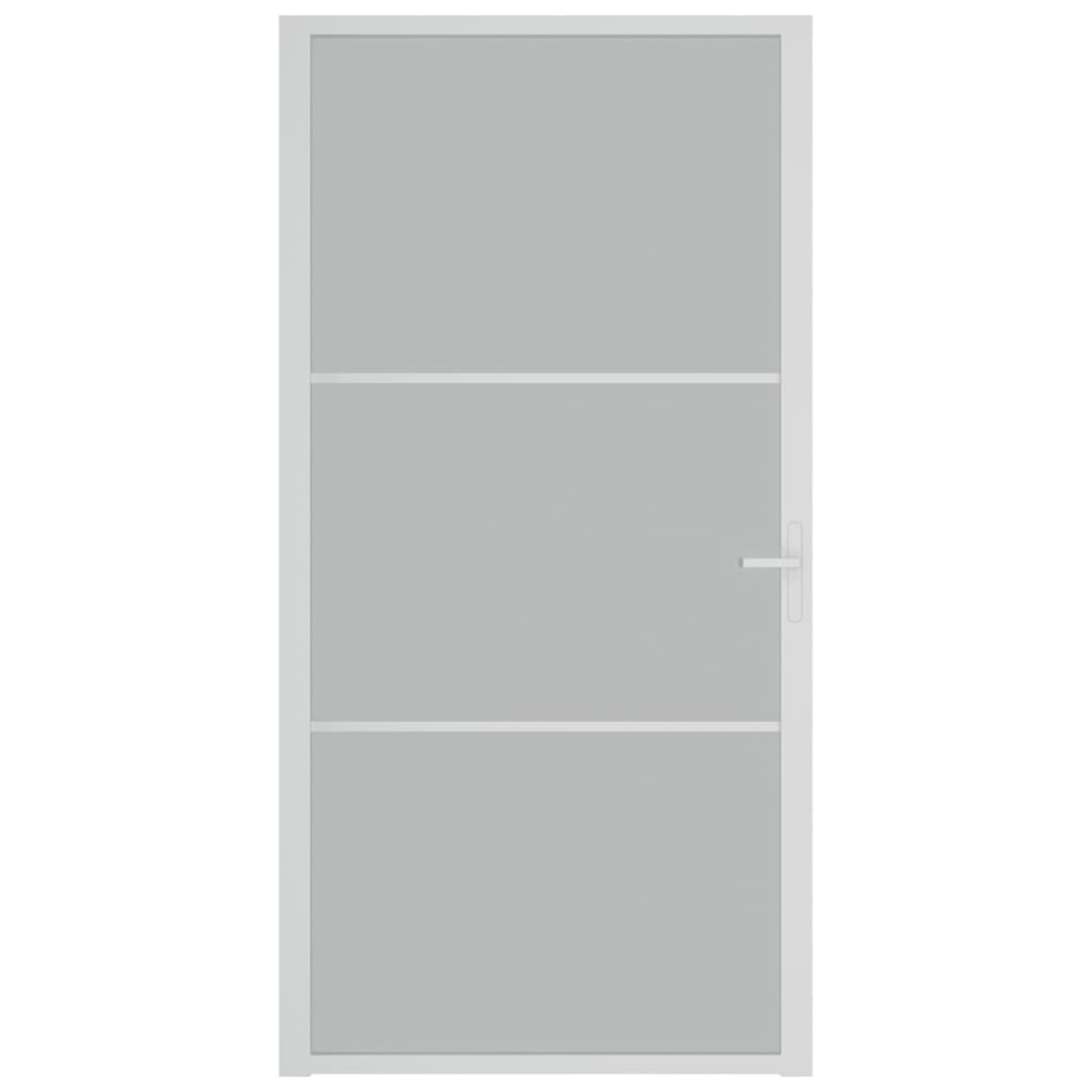 Innentür 102,5x201,5 cm Weiß Mattglas und Aluminium