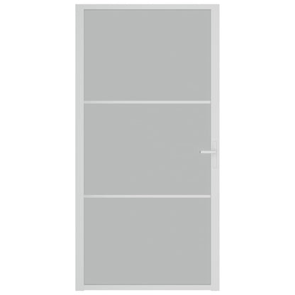 Innentür 102,5x201,5 cm Weiß Mattglas und Aluminium