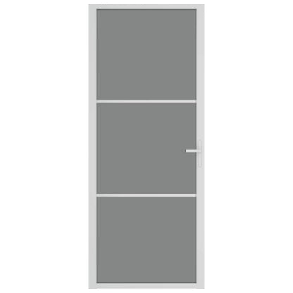 Innentür 83x201,5 cm Weiß ESG-Glas und Aluminium