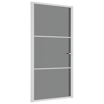 Innentür 102,5x201,5 cm Weiß ESG-Glas und Aluminium