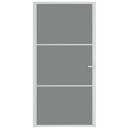 Innentür 102,5x201,5 cm Weiß ESG-Glas und Aluminium
