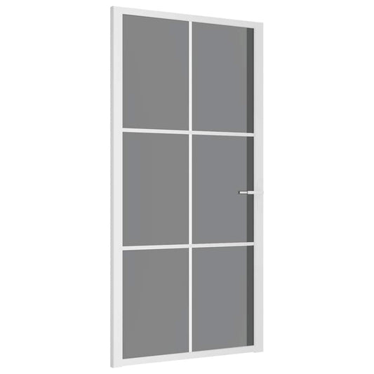 Innentür 102,5x201,5 cm Weiß ESG-Glas und Aluminium