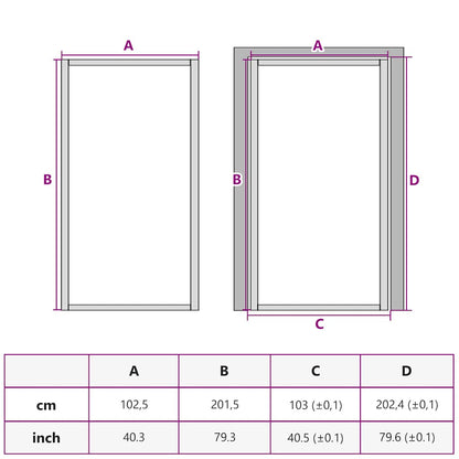 Innentür 102,5x201,5 cm Weiß ESG-Glas und Aluminium