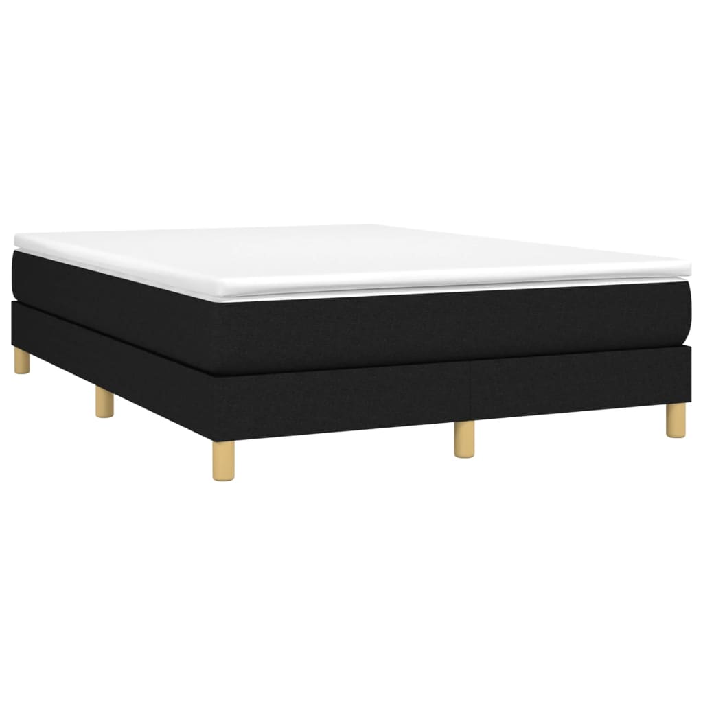 Boxspringbett mit Matratze Schwarz 140x200 cm Stoff