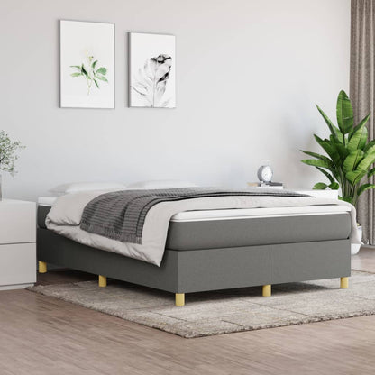 Boxspringbett mit Matratze Dunkelgrau 140x190 cm Stoff