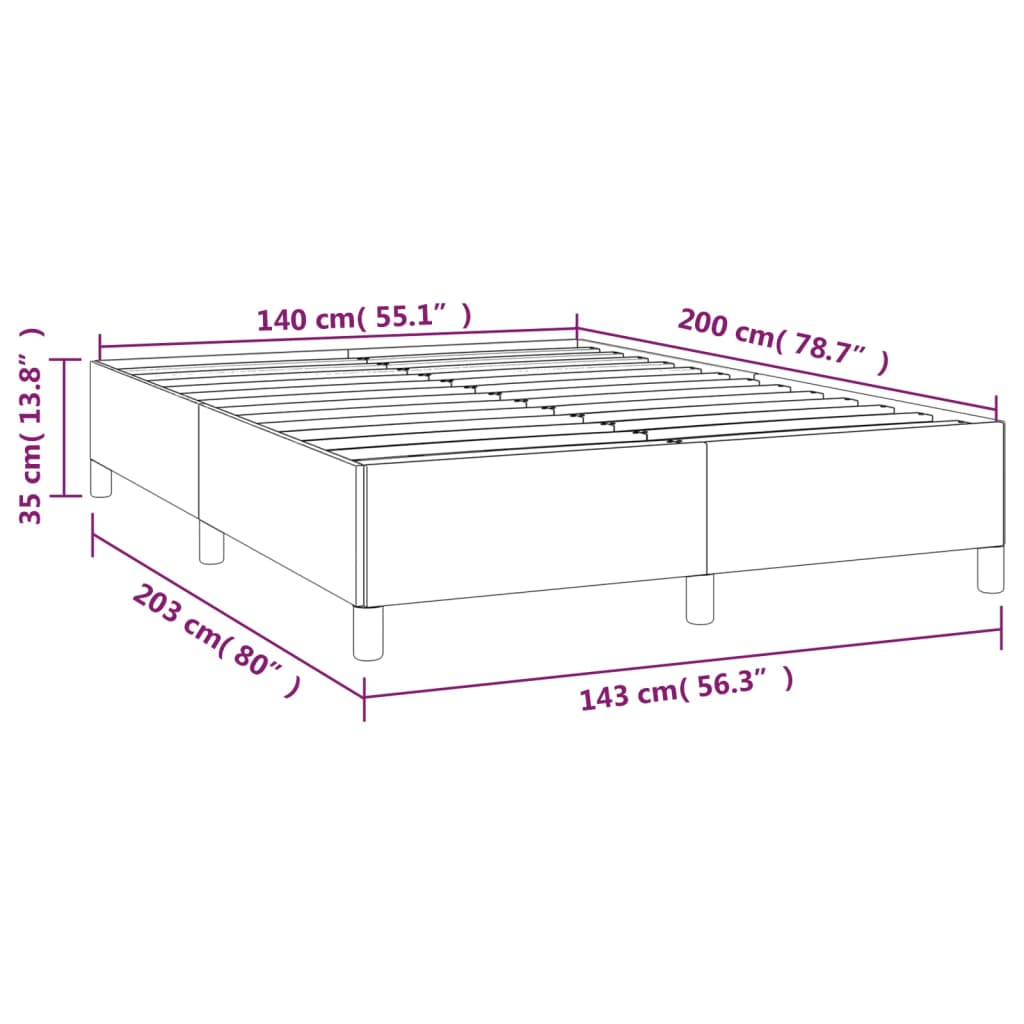 Boxspringbett mit Matratze Blau 140x200 cm Stoff