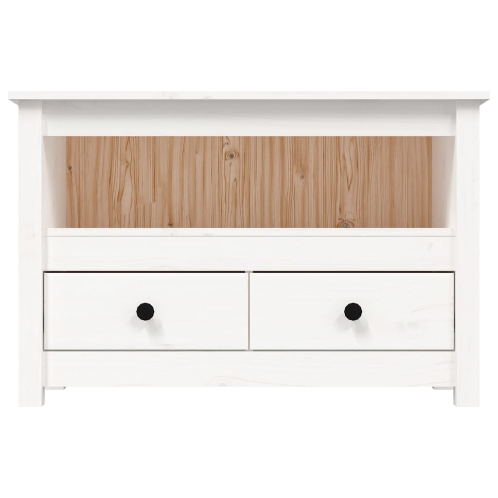 TV-Schrank Weiß 79x35x52 cm Massivholz Kiefer