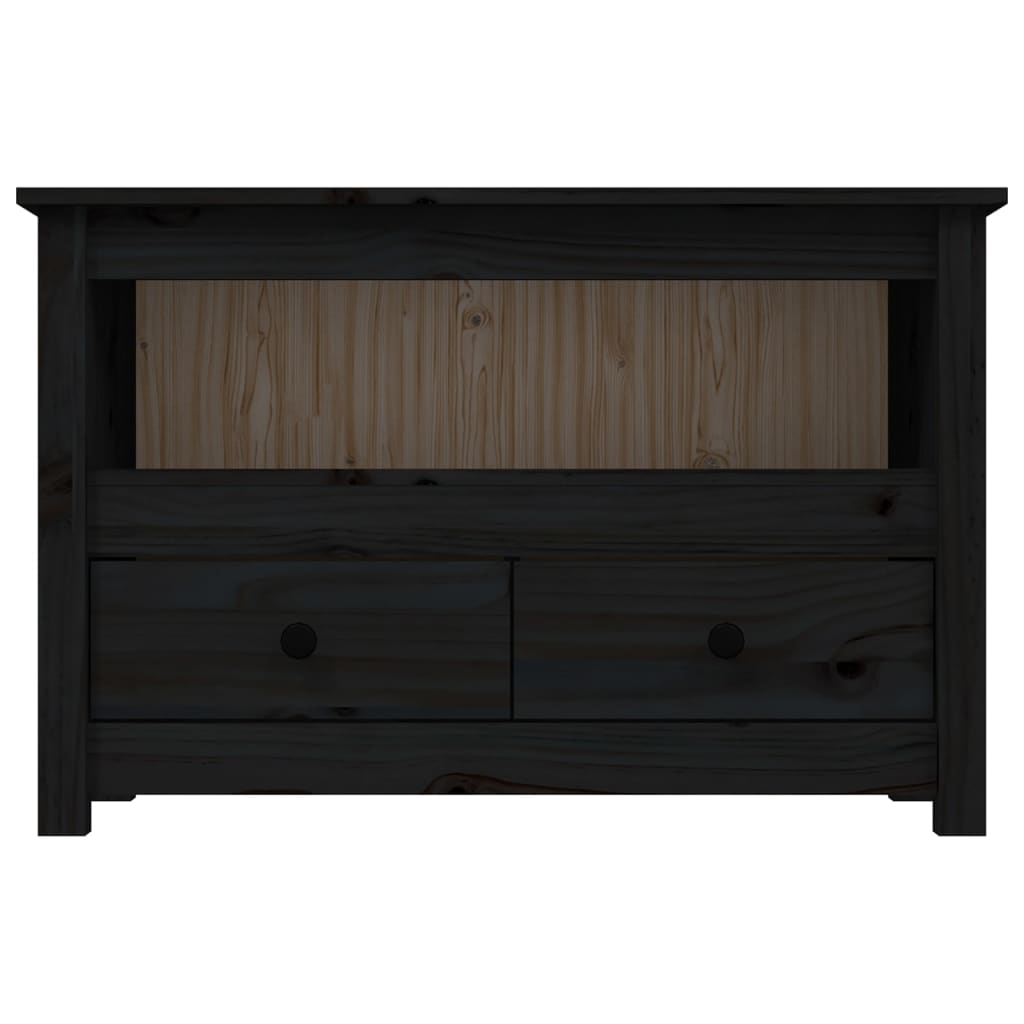 TV-skab Sort 79x35x52 cm Massiv Fyr