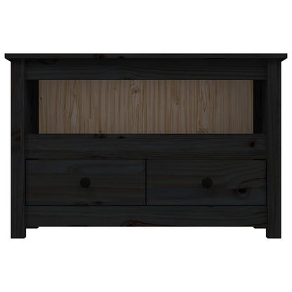 TV-skab Sort 79x35x52 cm Massiv Fyr