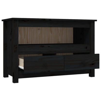 TV-skab Sort 79x35x52 cm Massiv Fyr