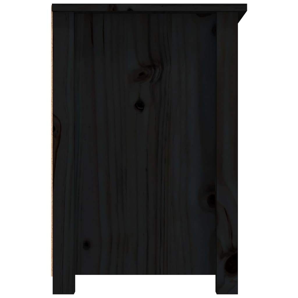 TV-skab Sort 79x35x52 cm Massiv Fyr