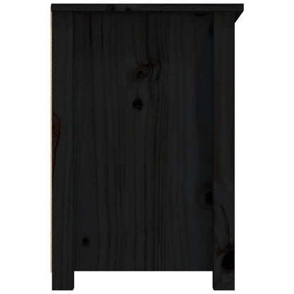 TV-skab Sort 79x35x52 cm Massiv Fyr