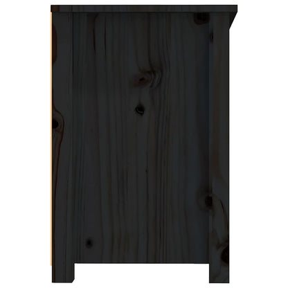 TV-skab Sort 114x35x52 cm Massiv Fyr