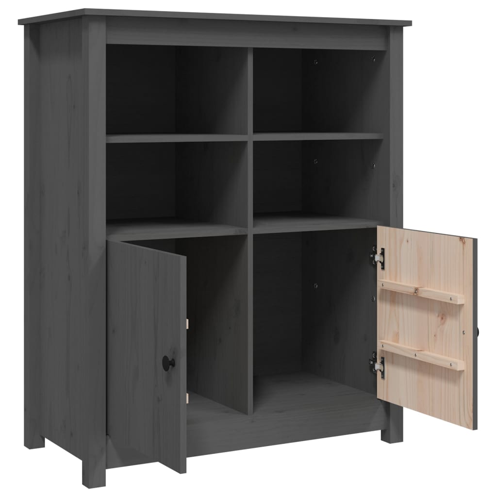 Skænk Grå 83x41,5x100 cm Massiv Fyr
