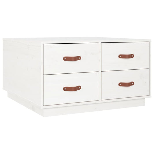 Sofabord Hvid 80x80x45 cm Massiv Fyr