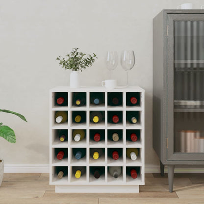 Weinregal Weiß 55,5x34x61 cm Massivholz Kiefer