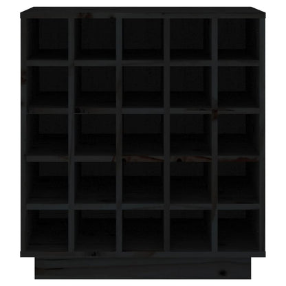 Weinregal Schwarz 55,5x34x61 cm Massivholz Kiefer
