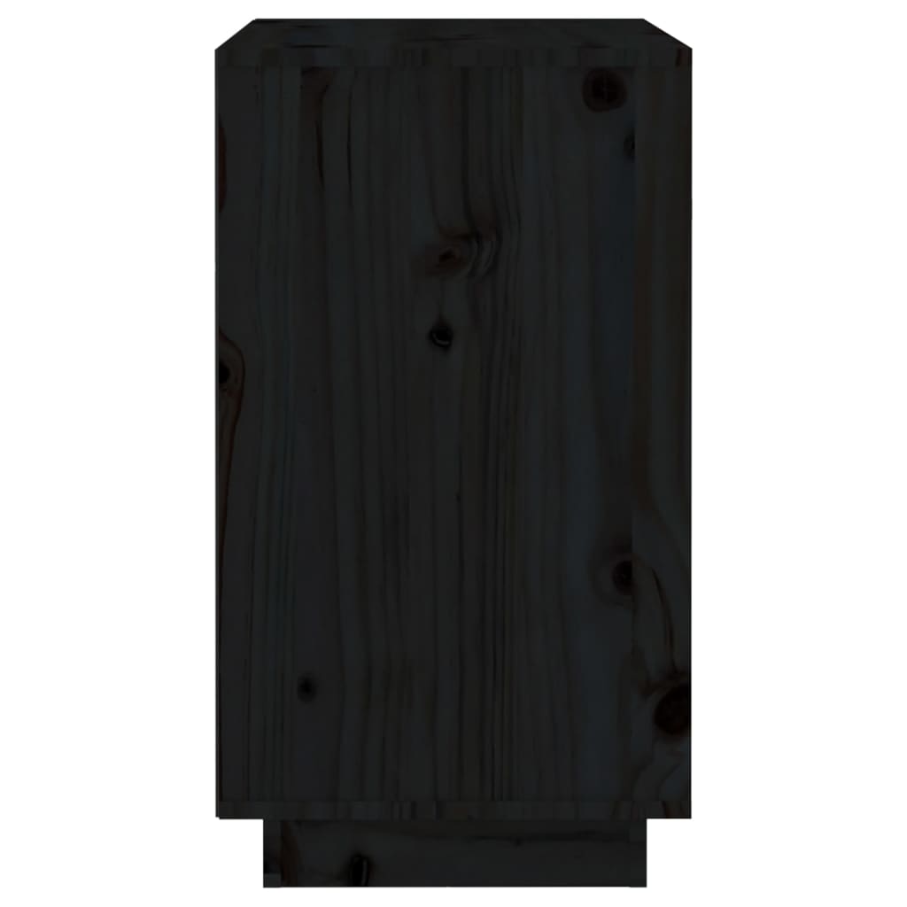 Weinregal Schwarz 55,5x34x61 cm Massivholz Kiefer