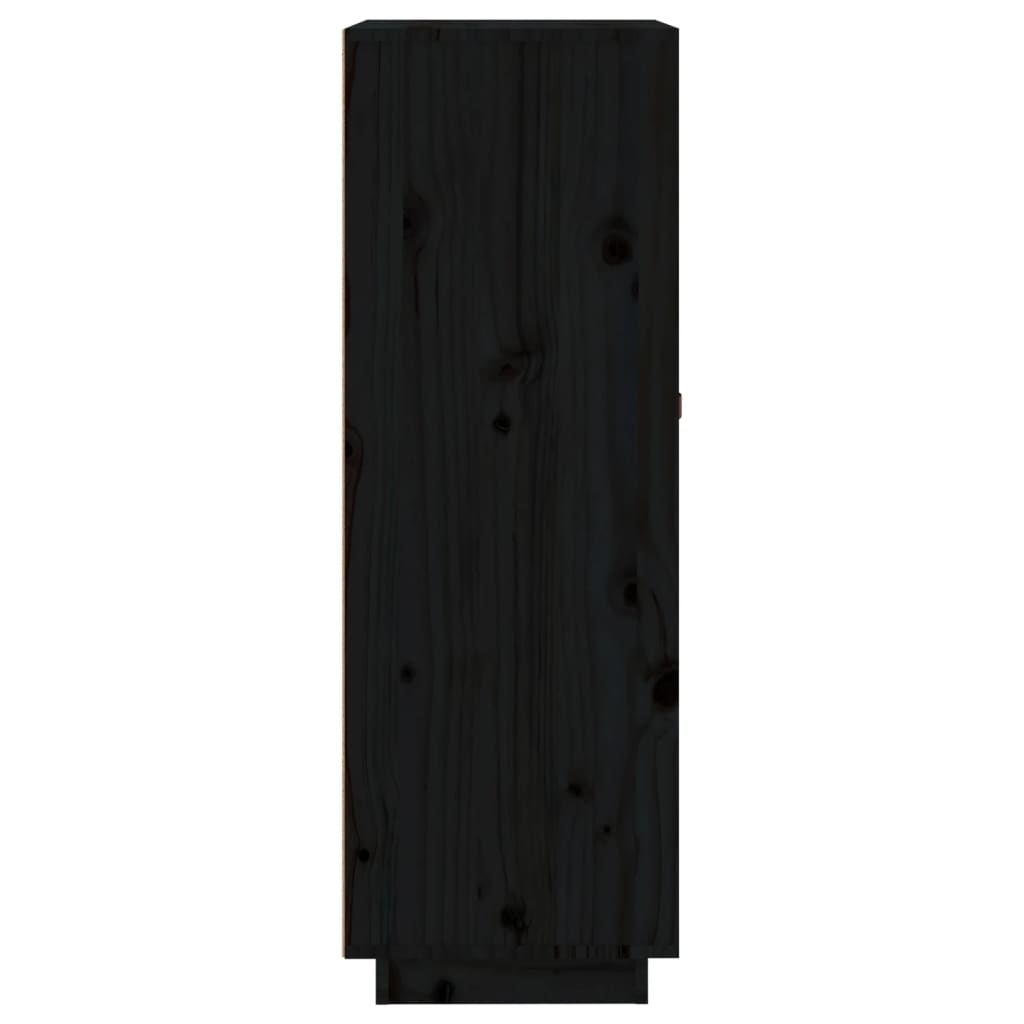 Weinregal Schwarz 45x34x100 cm Massivholz Kiefer