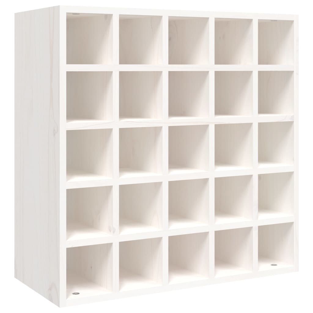 Weinregal Weiß 56x25x56 cm Massivholz Kiefer