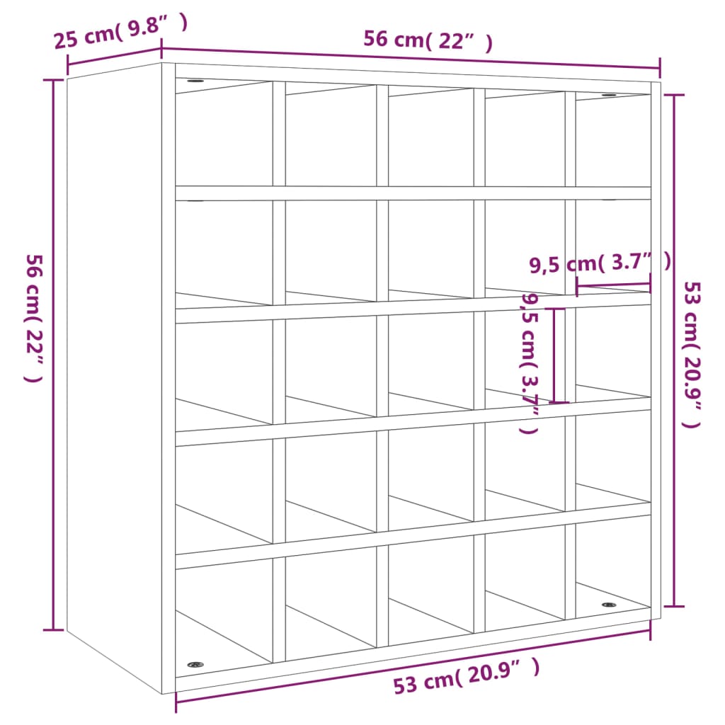 Weinregal Weiß 56x25x56 cm Massivholz Kiefer