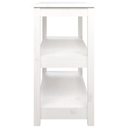 Konsolentisch Weiß 110x40x74 cm Massivholz Kiefer