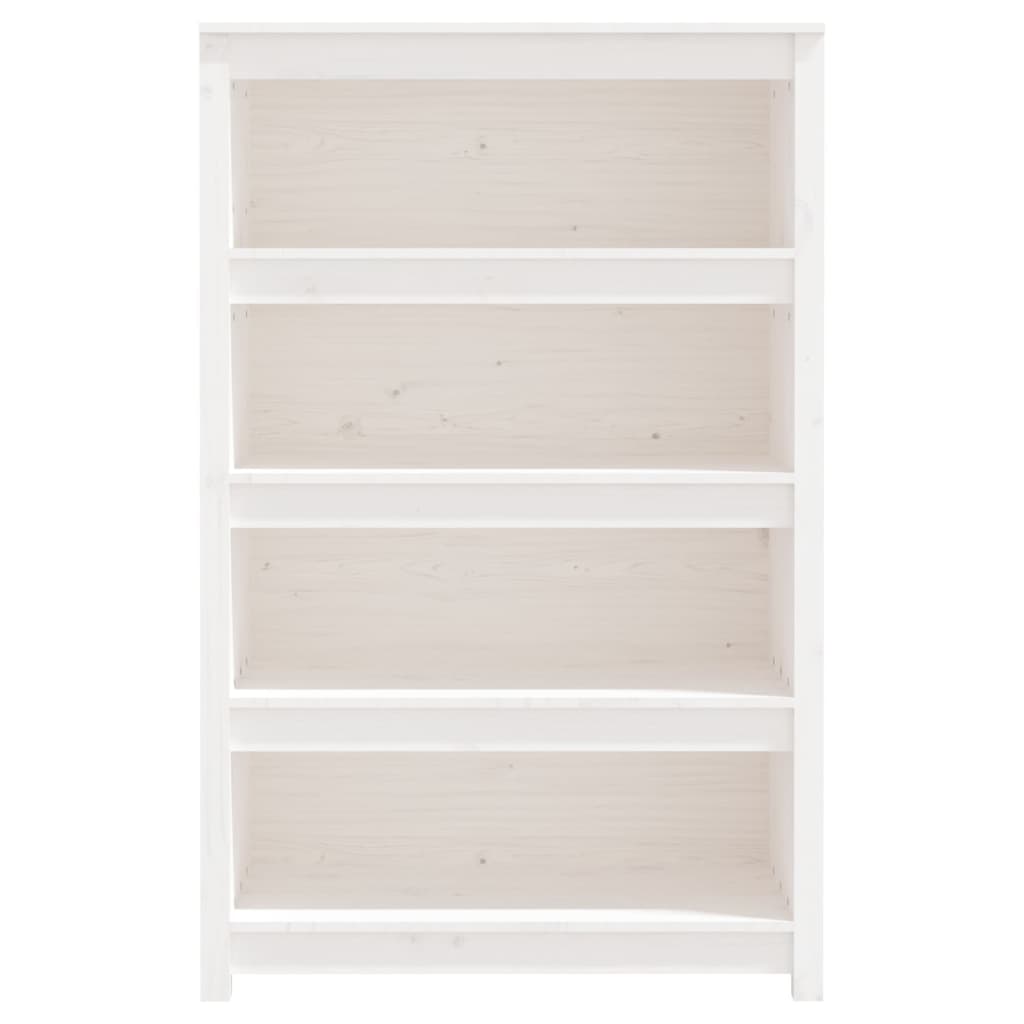 Bücherregal Weiß 80x35x126 cm Massivholz Kiefer