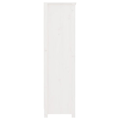 Bücherregal Weiß 80x35x126 cm Massivholz Kiefer