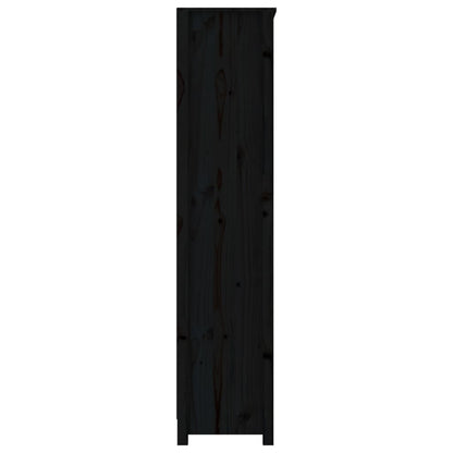 Bücherregal Schwarz 80x35x154 cm Massivholz Kiefer
