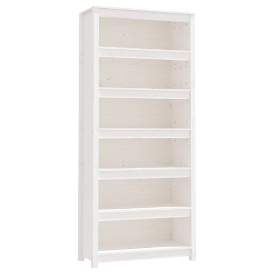 Bücherregal Weiß 80x35x183 cm Massivholz Kiefer